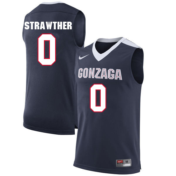 Men #0 Julian Strawther Gonzaga Bulldogs College Basketball Jerseys Sale-Navy